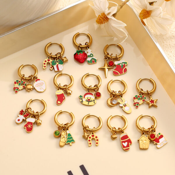Wholesale Christmas series stainless steel earrings