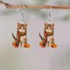 Wholesale Halloween Thanksgiving Cat Acrylic Earrings