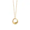 Wholesale Jewelry Simple Style Commute Circle 304 Stainless Steel 18K Gold Plated PVD Coated Plating Hollow Out Cable Chain Necklace