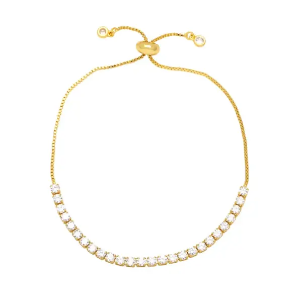 Wholesale Fashion Geometric Copper 18k Gold Plated Zircon Bracelets In Bulk