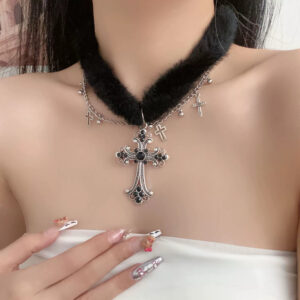 Cross pendant hair necklace collar dx0434