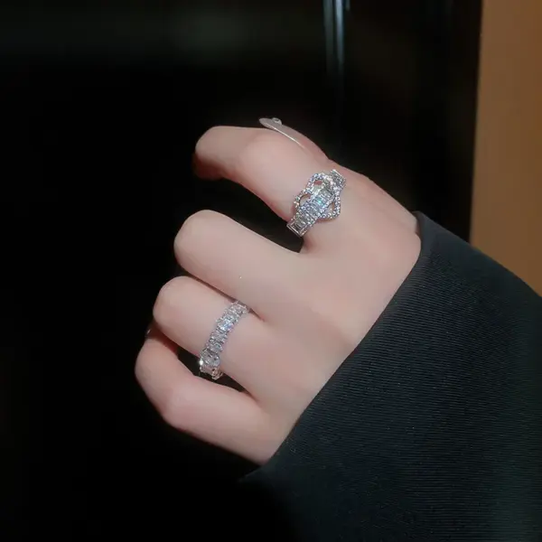 Wholesale Geometric Copper Sweet Shiny Open Ring Rings