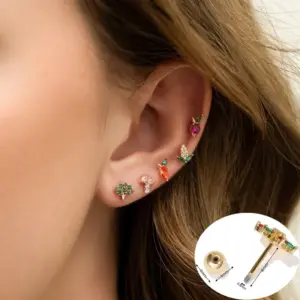 Wholesale Ear Cartilage Rings & Studs Pastoral Fruit Brass Gem