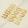 1 Piece Vintage Style U Shape Semicircle Round lishing Plating Stainless Steel Titanium Steel Titanium Steel 18K Gold Plated Ear Studs