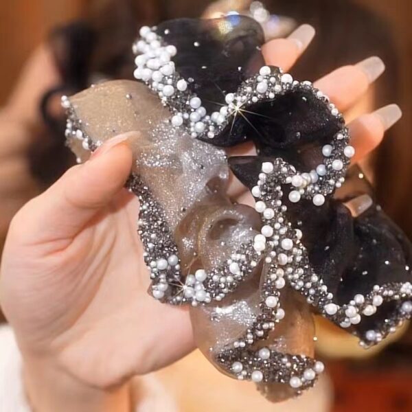 Wholesale Light Luxury Super Fairy Organza Large Intestine Hair Ring Mesh Ponytail Leather Headband High-End New Oversized Headwear for Women