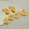 Wholesale 1 Pair Elegant Water Droplets Polishing Gold Plated Stainless Steel Titanium Steel 18K Gold Plated Earrings