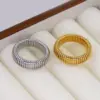 PVD Coated 18K Gold Real Gold Plated Geometric 304 Stainless Steel Vintage Style Waterproof Non Tarnish Rings