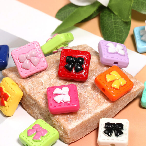 Wholesale Strawberry Bow Square Beaded String