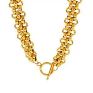 Qyh296 Watch Chain Necklace / Gold