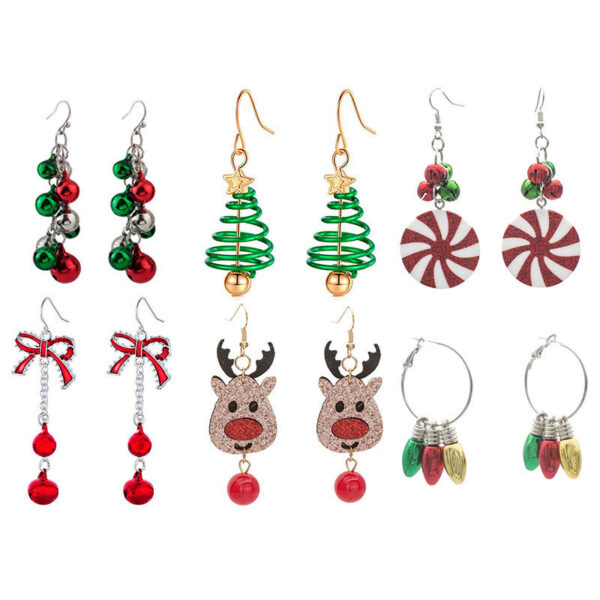 Wholesale Spiral Christmas Tree Bell Earrings