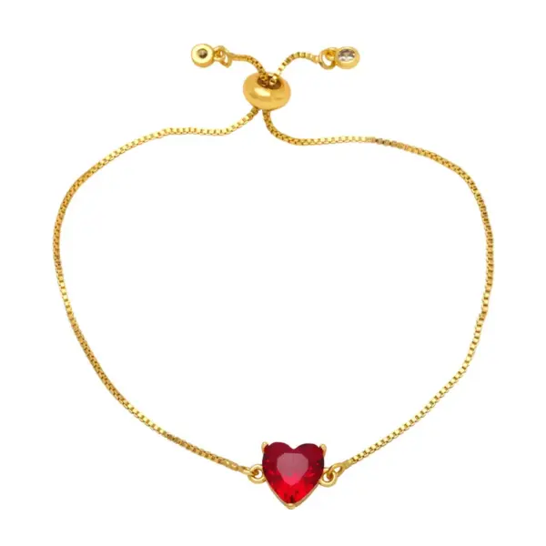 Wholesale Fashion Heart Shape Copper Bracelets Gold Plated Zircon Copper Bracelets