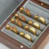 304 Stainless Steel Solid Color PVD Coated 18K Gold Plated Real Gold Plated Simple Style Waterproof Non Tarnish Enamel Plating Open Rings