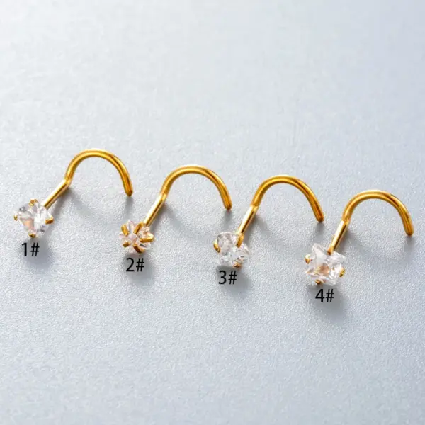 1 Piece Nose Rings & Studs Simple Style Classic Style Pentagram Round Heart Shape 316L Stainless Steel Waterproof Non Tarnish Surgical Steel Nose Rings & Studs