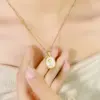 Wholesale Jewelry Simple Style Classic Style Flower Titanium Steel Plating Pendant Necklace
