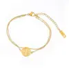 Elegant Heart Shape Butterfly Titanium Steel Plating Hollow Out Inlay Shell Bracelets 1 Piece