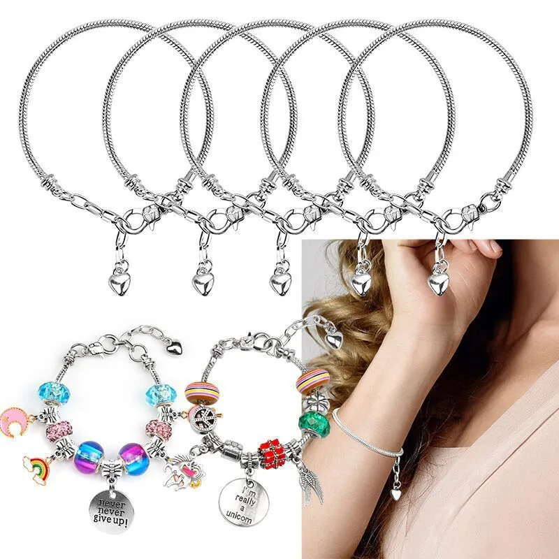 Wholesale Simple Style Heart Shape Solid Color Titanium Steel Snake Chain Bracelets In Bulk