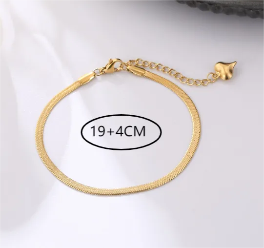 PVD Coated Real Gold Plated 14K Gold Geometric 304 Stainless Steel Simple Style Waterproof Non Tarnish 304 Stainless Steel Bracelets