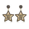 Wholesale New Year Wine Glass Earrings Five-pointed Star Hat Earrings