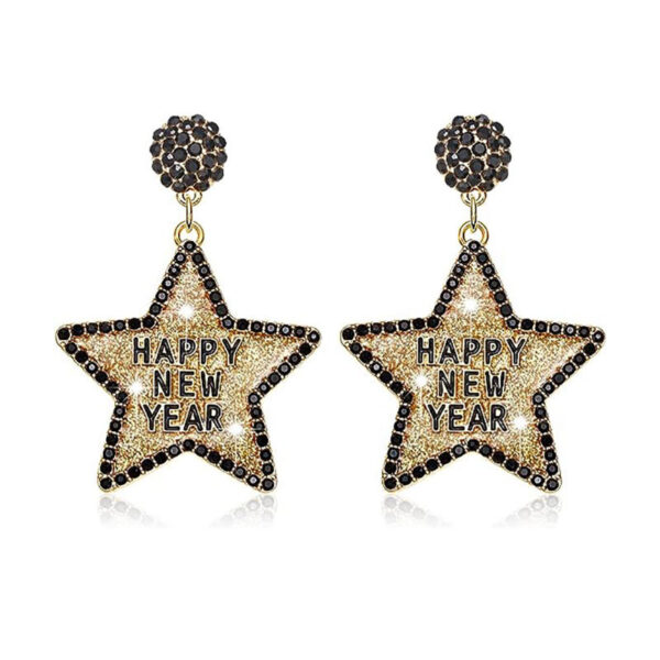 Wholesale New Year Wine Glass Earrings Five-pointed Star Hat Earrings