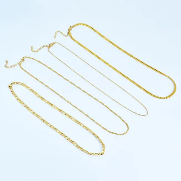 PVD Coated Real Gold Plated Geometric Titanium Steel Simple Style Waterproof Non Tarnish 304 Stainless Steel Necklace