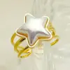 Wholesale Ion Plating (IP) 14K Gold Real Gold Plated Pentagram Starfish 304 Stainless Steel Simple Style Classic Style Waterproof Non Tarnish Open Rings