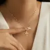 Wholesale Jewelry Simple Style Classic Style Cross 304 Stainless Steel 18K Gold Plated Pendant Necklace