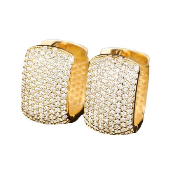 Wholesale 1 Pair Simple Style Shiny Geometric Inlay Copper Zircon Earrings
