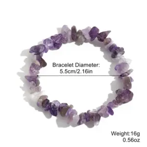 S2305-9 Purple Crystal Stone Stretch Bracelet