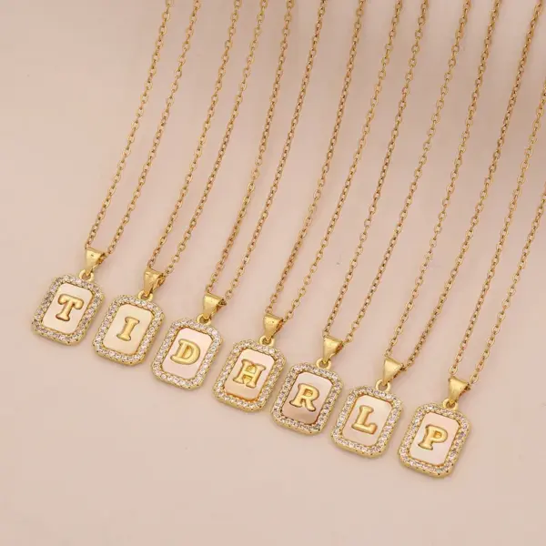 Wholesale Jewelry Cute Romantic Letter 304 Stainless Steel Copper Cable Chain Pendant Necklace