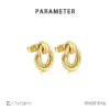 PVD Coated 18K Gold Plated Circle 304 Stainless Steel Simple Style Waterproof Non Tarnish Ear Studs