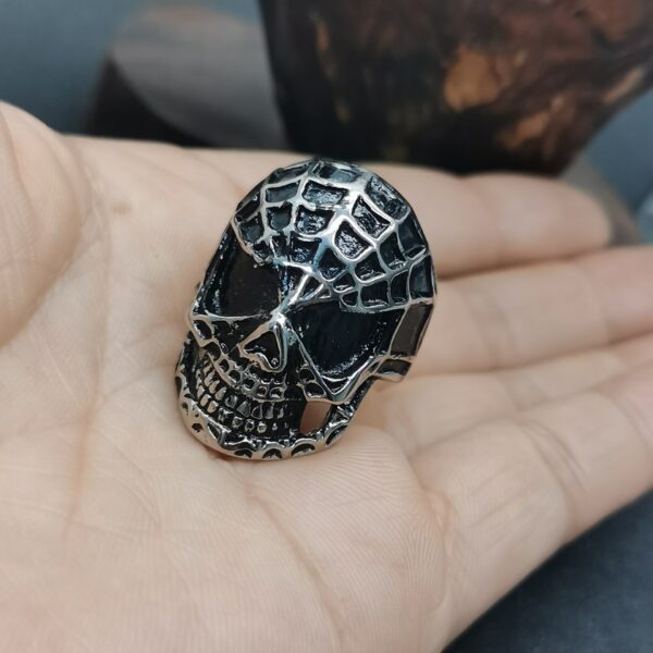 oly-63c8815710ad9347a4f2b865e184cb81 Wholesale European and American Rock Gothic Band Punk Exaggerated Retro Skull Spiderman Titanium Steel Men's Ring