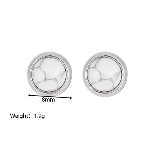 Wholesale PVD Coated 18K Gold Platinum Real Gold Plated Round Texture 304 Stainless Steel Classic Style Waterproof Non Tarnish Ear Studs