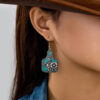 Wholesale Western Wind Flower Horse Highland Cow Earrings