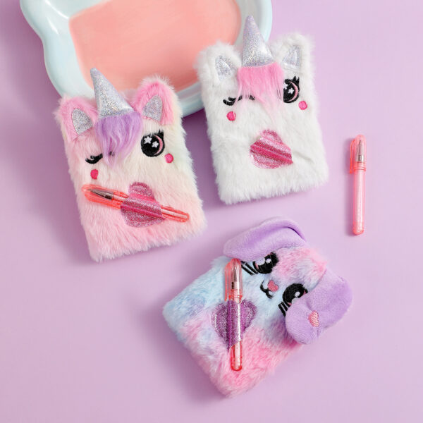 Wholesale Cartoon Animal Series Small Notebook Cute Plush with Pen