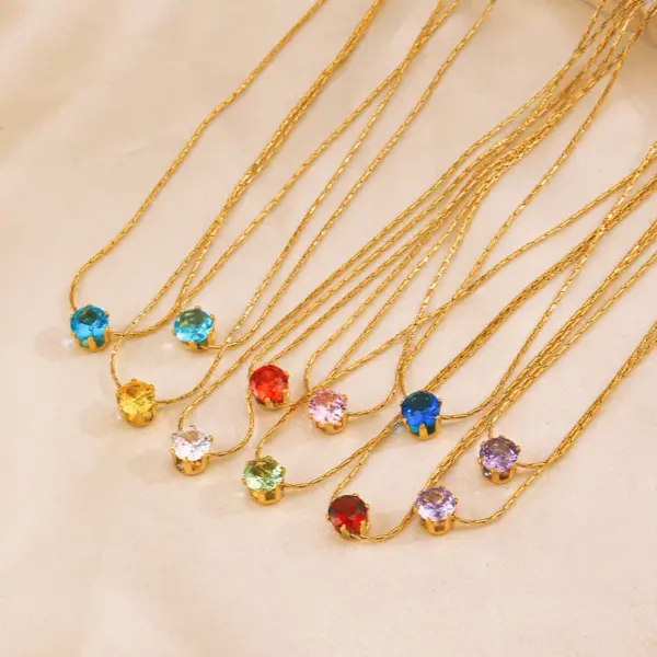 Wholesale Jewelry Elegant Geometric 304 Stainless Steel Plating Pendant Necklace