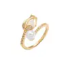 Wholesale Jewelry Flower Copper Cat's Eye Stone Zircon 18K Gold Plated Inlay Rings Necklace