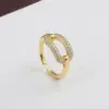 Wholesale Fashion Geometry Pattern Inlaid Copper Zircon Ring Wholesale
