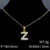 Wholesale PVD Coated 18K Gold Plated Letter Stainless Steel Basic Waterproof Non Tarnish Pendant Necklace
