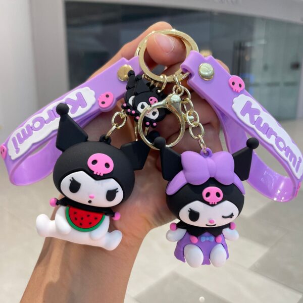Wholesale Sanrio Kurome Doll Car Keychain Cute Ornament Couple Bag Pendant Soft Plastic Keychain
