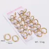 Wholesale 303 Stainless Steel Stainless Steel Solid Color Electroplating Imitation Gold Simple Style Asymmetrical Plating Gold Hoop Earrings