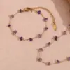 Wholesale Jewelry Elegant Basic Classic Style Irregular 304 Stainless Steel Natural Stone 18K Gold Plated PVD Coated Plating Bracelets Necklace