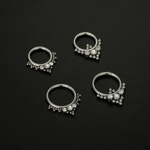 Wholesale 1 Piece 316L Stainless Steel Zircon Nose Rings & Studs Round Waterproof Non Tarnish Surgical Steel Nose Rings & Studs