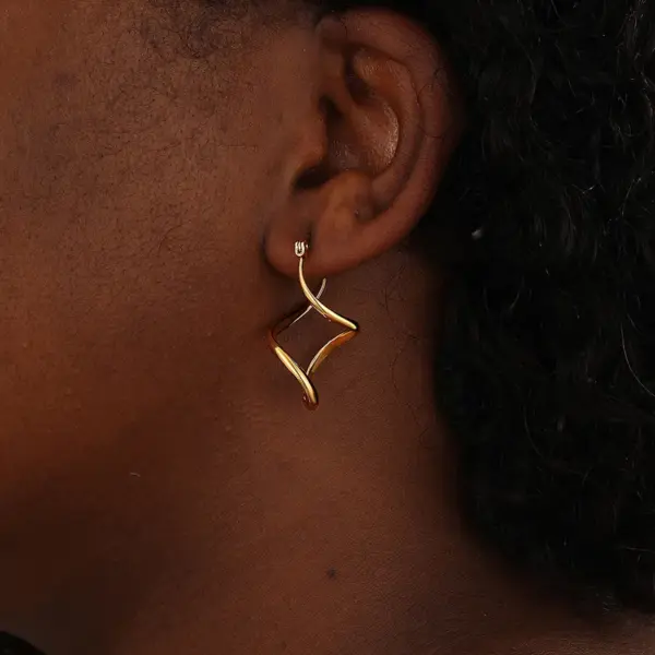 Wholesale 1 Pair Elegant Simple Style Irregular Geometric Plating 201 Stainless Steel 18K Gold Plated Earrings