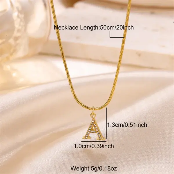 PVD Coated Letter Stainless Steel Sweet Simple Style Artistic 304 Stainless Steel Pendant Necklace