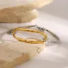 Wholesale PVD Coated Real Gold Plated Color Block 304 Stainless Steel Simple Style Classic Style Waterproof Non Tarnish 304 Stainless Steel Bracelets