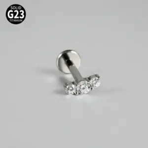 Steel Color 3 Zircon / Rod Thickness * Rod Length 1.2x8mm