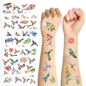 Wholesale New Cartoon Watercolor Bird Tattoo Waterproof Party Party Gift Funny Fun Face Stickers Cross-border