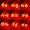 1 Pair Simple Style Four Leaf Clover Flower Plating Brass 24K Gold Plated Ear Studs