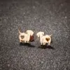 PVD Coated 18K Gold Real Gold Plated Dog 304 Stainless Steel Simple Style Waterproof Non Tarnish Ear Studs