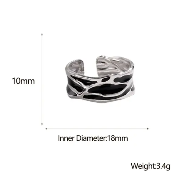 Wholesale PVD Coated Real Gold Plated Irregular Geometric Stainless Steel Retro Waterproof Non Tarnish Open Ring